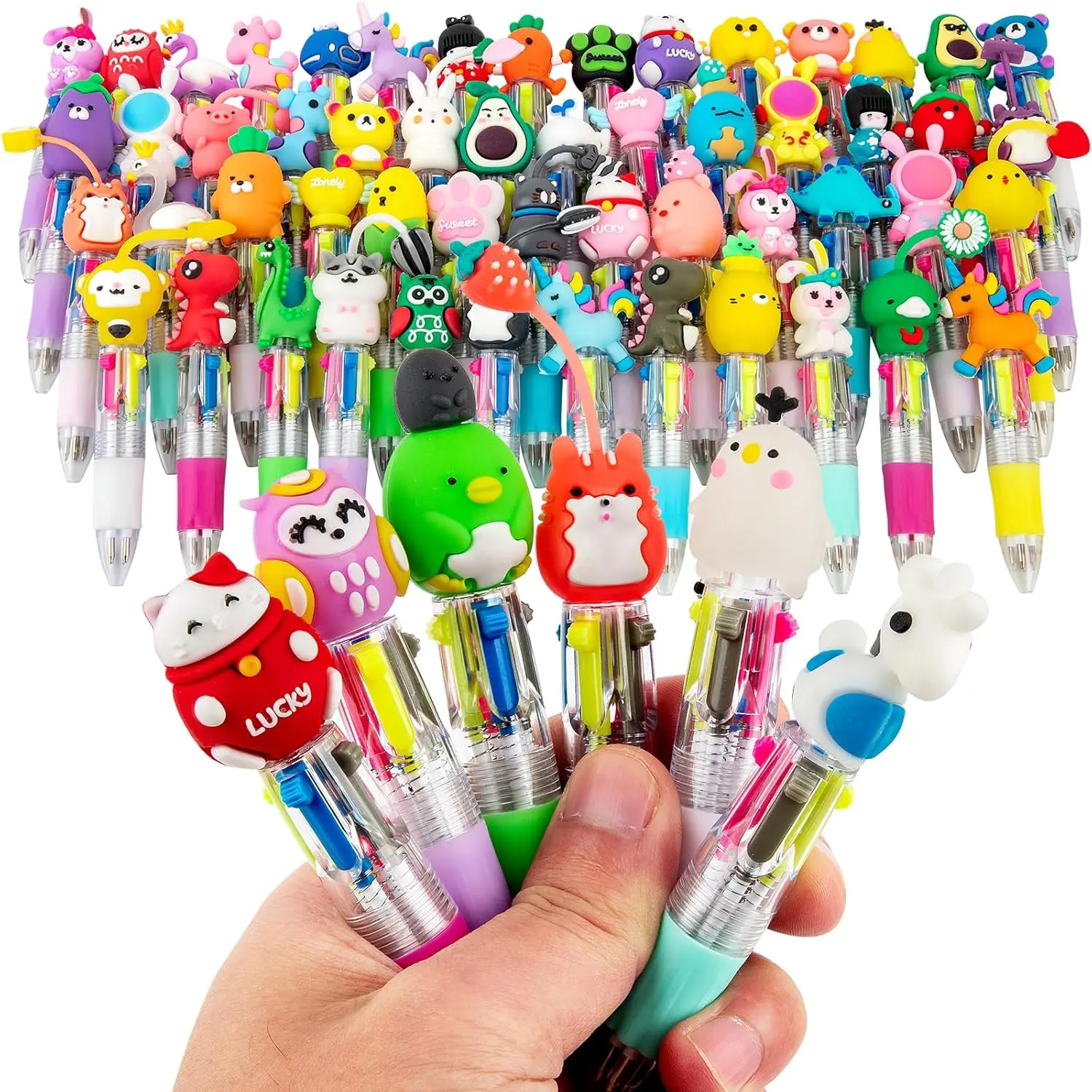

60-Pack Easter Multicolor Pens for Kids, 4-in-1 Ballpoint Pens, Perfect Gifts & Party Favors, Classroom Prizes