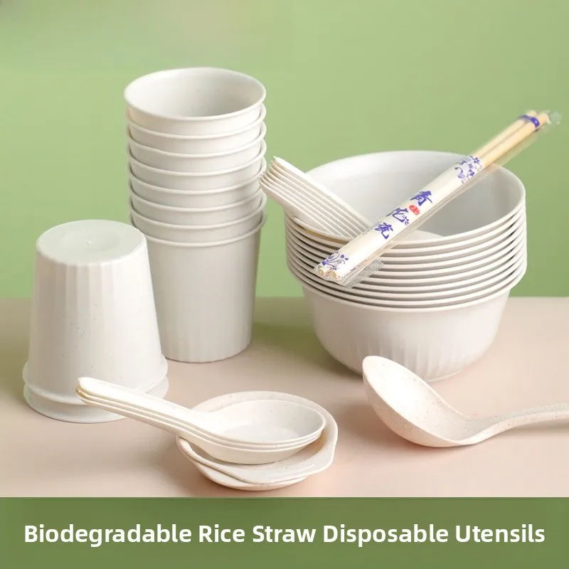 set-di-stoviglie-monouso-biodegradabili-in-guscio-di-riso-per-picnic-e-banchetti-sette-pezzi-tra-cui-ciotole-cucchiai-tazze-e-piatti