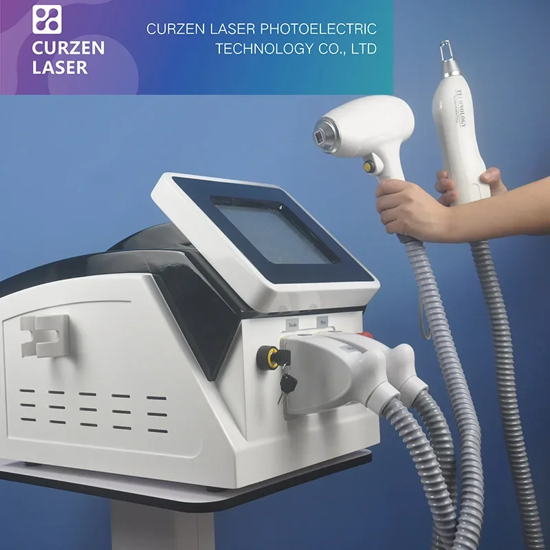 Macchina per la depilazione portatile 2 in 1 a diodi Nd Yag Q Switch per rimozione tatuaggi laser 808 di vendita calda