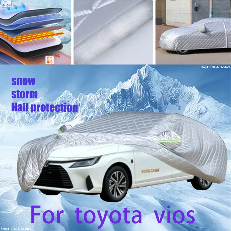 

For toyota vios Outdoor Cotton Thickened Awning For Car Anti Hail Protection Snow Covers Sunshade Waterproof Dustproof