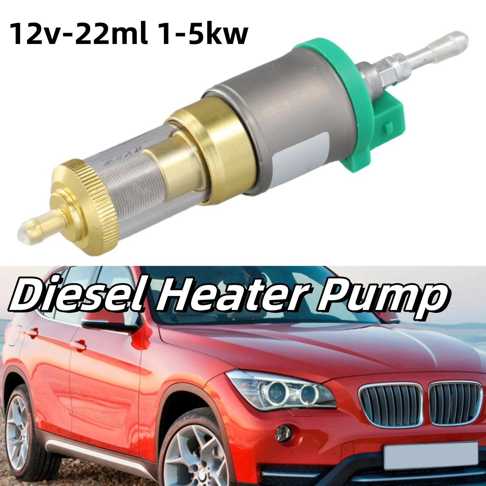 Car Heater Fuel Pump Diesel Heater Pump For 1KW-5KW Car Air Heater Diesel Heater Pump Oil Pump Silent 22ml 12V 1-12HzV Metal