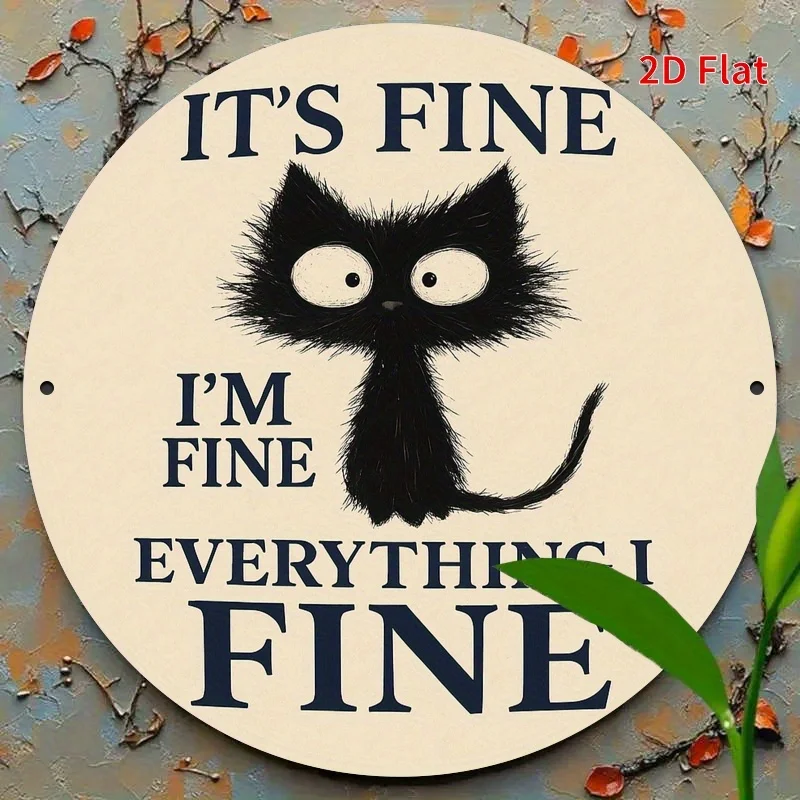 طباعة مسطحة ثنائية الأبعاد، قطعة واحدة، علامة حديدية مستديرة عتيقة - كل شيء جيد، مناسب للخارج، الداخلي، الشارع، غرفة المكتب، المنزل، الديكور #3