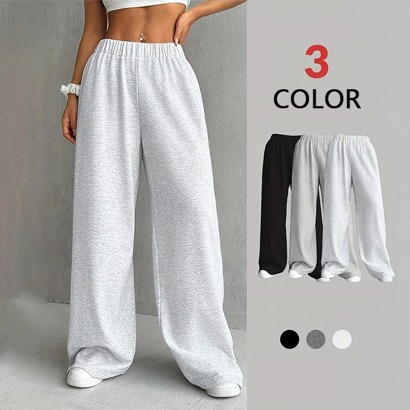 Japanese And Korean Hip Hop Loose Solid Color Wide Leg Pants Women'S Sports Straight Casual Pants Fashion Pants