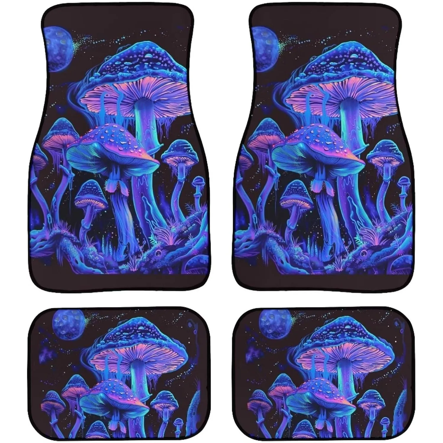 Mushroom Car Floor Mats Suitable SUVs And Trucks Heavy Duty Protective Mats With Non-Slip Backing Auto Interior Carpet Mats 4pcs