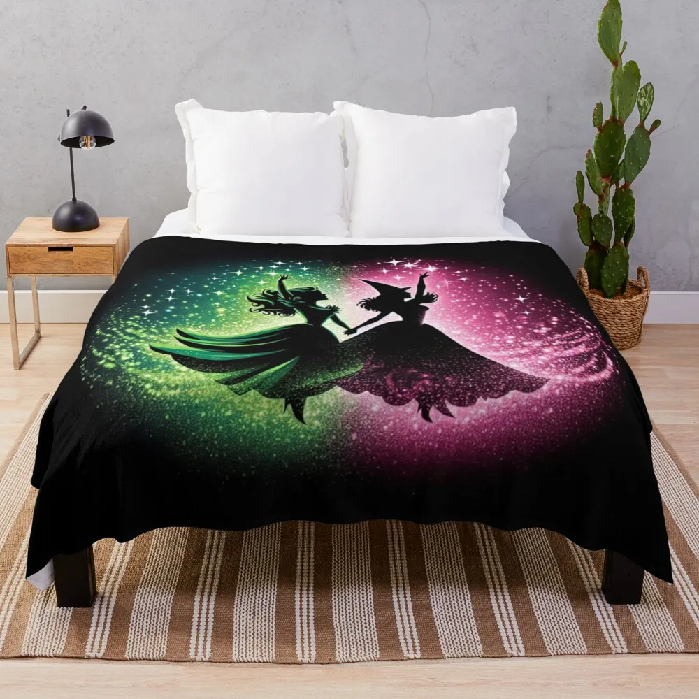 Elphaba & Glinda Wicked the Musical Throw Blanket Warm Weighted Nap Beautifuls Blankets