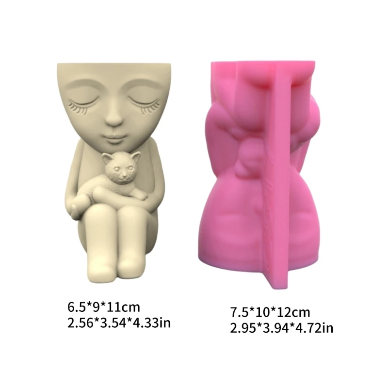 MXME Child & Pen Holder Pot Silicone Mold Epoxy Resin Mold Table Ornament Mold