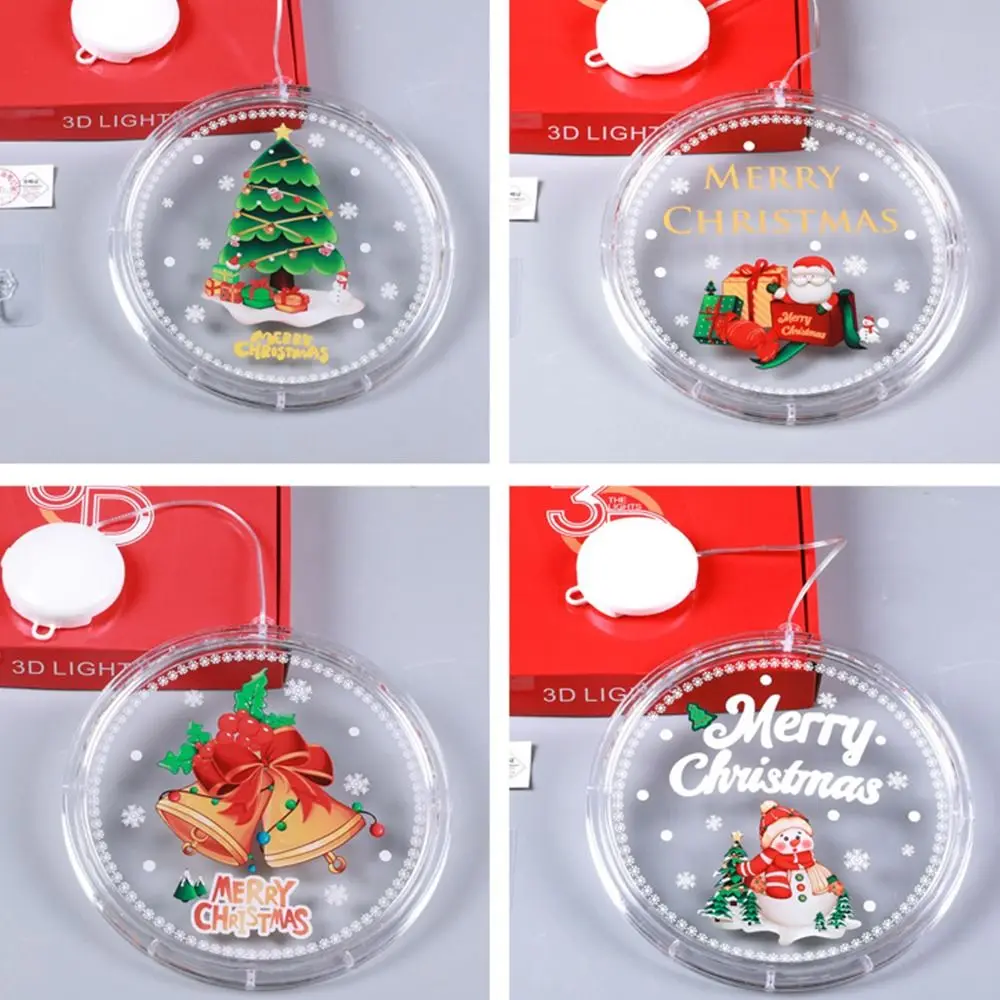 Flashing Window Suction Cup Lamp Hanging Santa Christmas Suction Cup Pendant Snowman LED Light Christmas Window Lights Xmas
