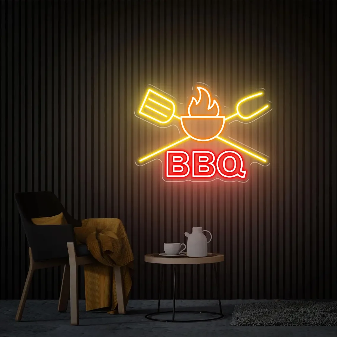 

Неоновая вывеска для барбекю, индивидуальная светодиодная вывеска для бизнеса, декор для стен барбекю, ресторанный гриль, бар, украшение для еды