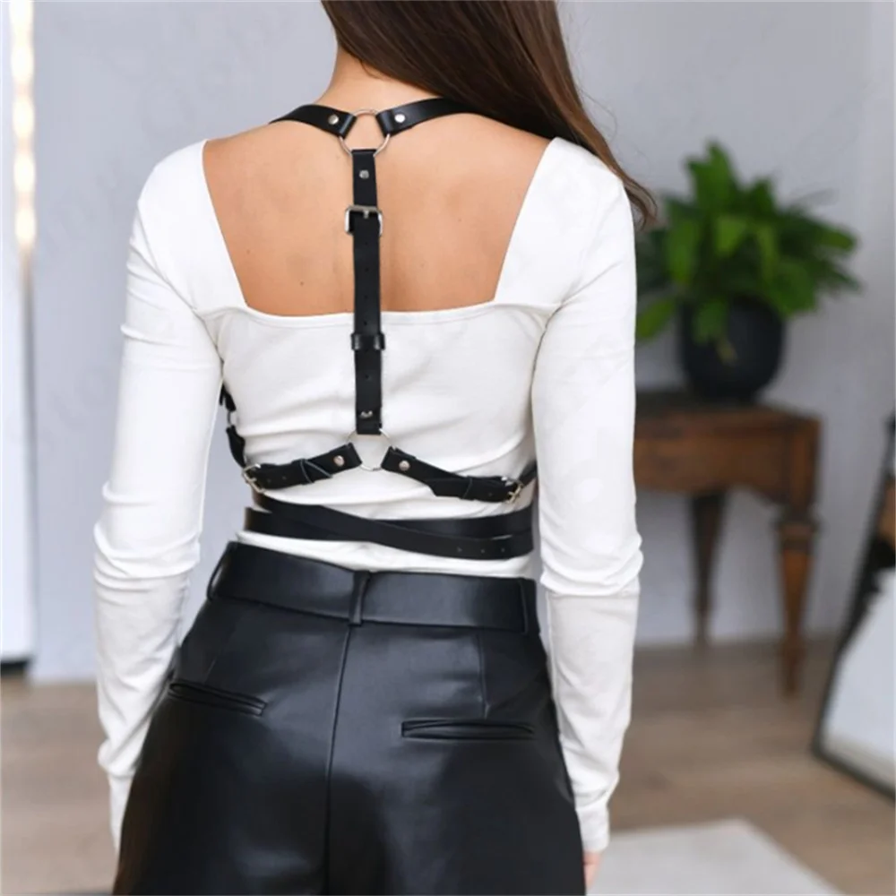 Body Harness Faux Leather Corset Strap Belt Women  Bondage Harness Erotic Lingerie Suspenders Sword Belt Gothic Clothes