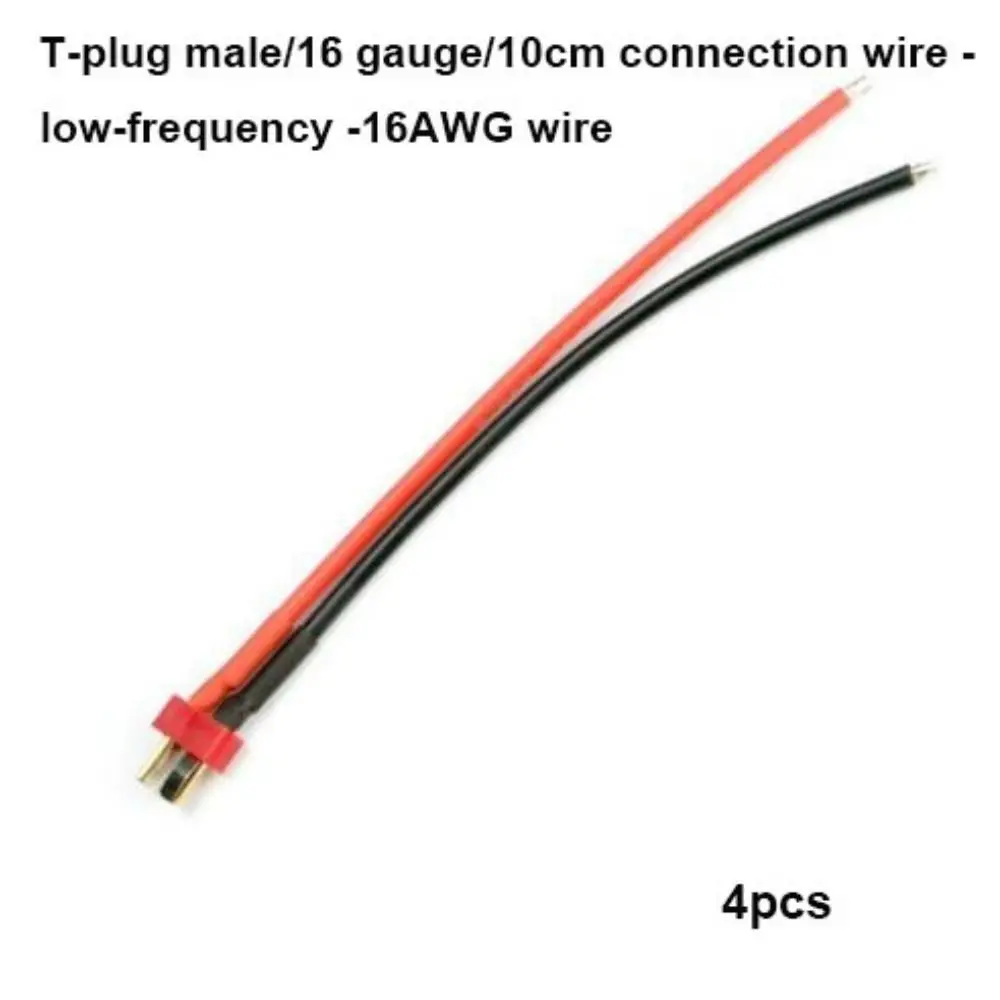 4pcs T-shaped Battery T-shaped Plug Model with Wire 10cm Airplane Battery Docking 14AWG/16AWG Lithium Battery Docking Plug