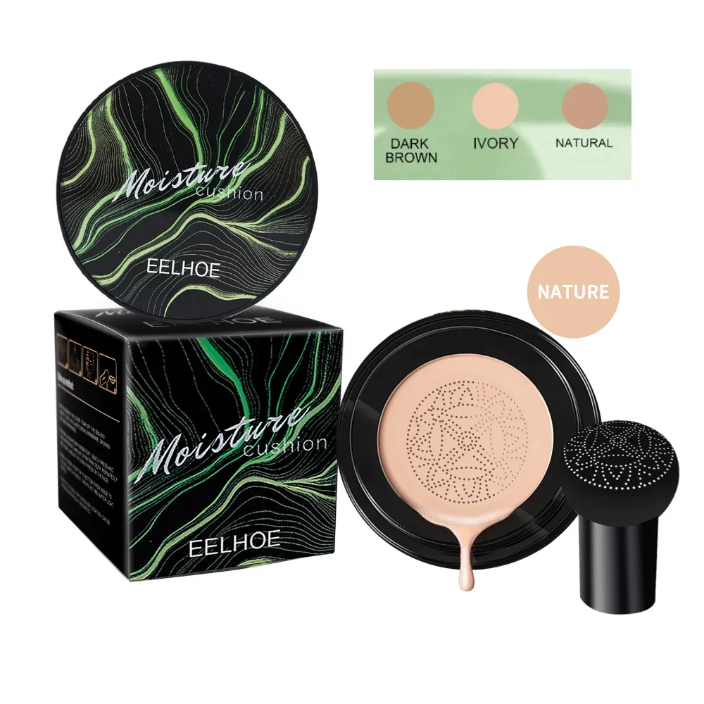 Cogumelo Cabeça Air Cushion Foundation, Corretivo facial, Hidratante CC Cream, Base de Fundação à prova d'água, Maquiagem Cosméticos