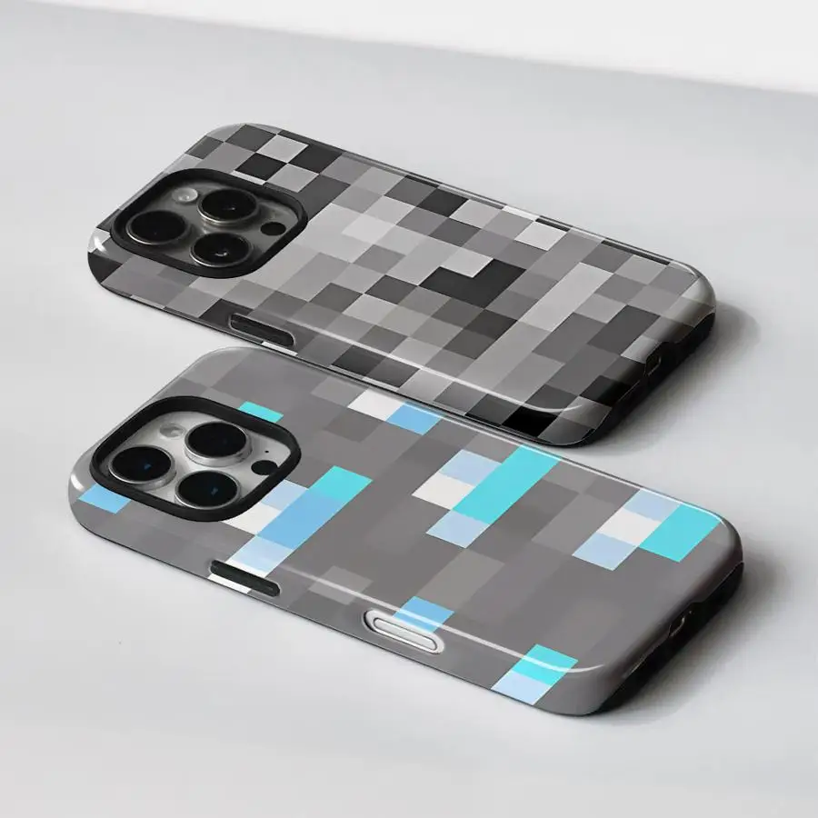 Case for Samsung Galaxy S24+ S20 S24 Plus S25 Ultra S23 FE S22 S25+ S21 Note 20 Hard Phone Cover Cartoon Game Pixel Block