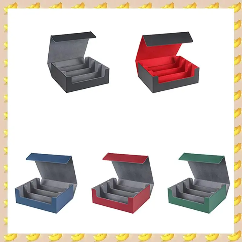 

A45U 1800+ PU Card Deck Case Magnetic Closure Card Box Card Deck Case For Magnetic Game Cards Black+Red
