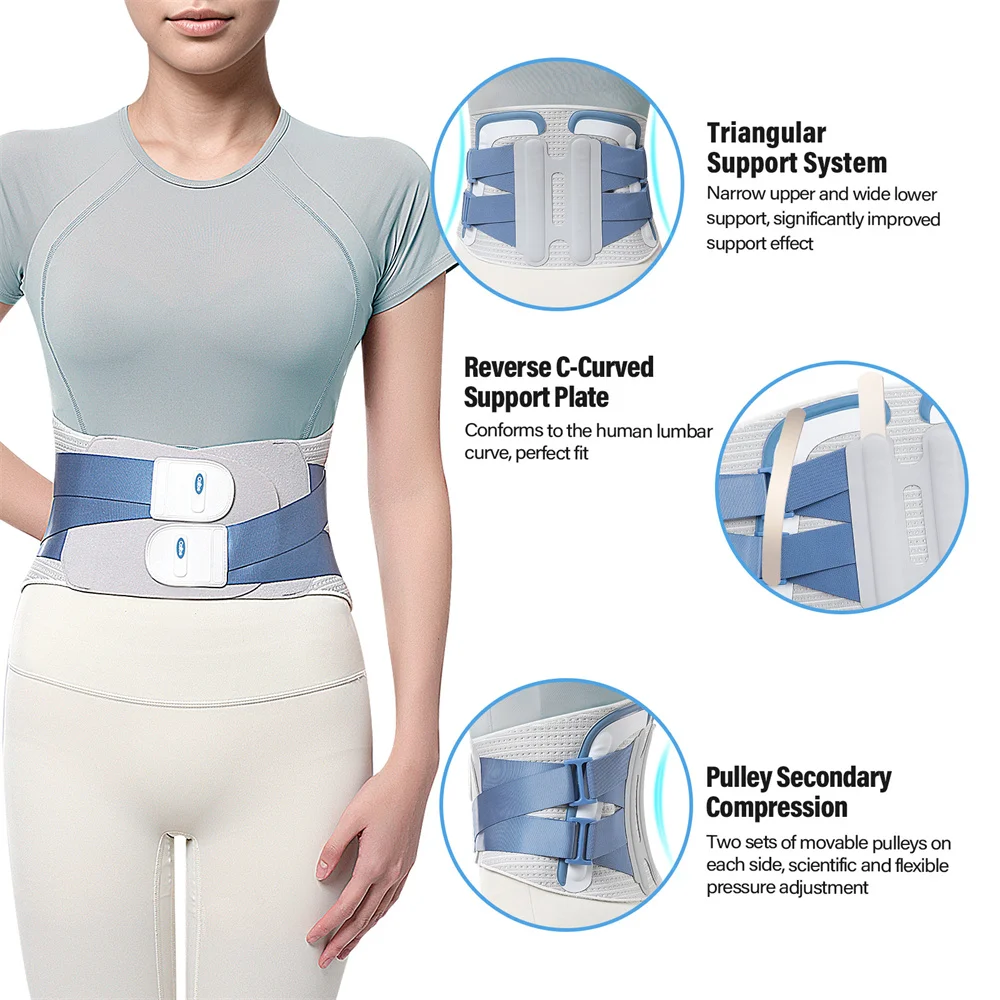 Cofoe Lower Back Brace with 4 Stays Anti-skid Orthopedic Lumbar Support Breathable Waist Support Belt for Gym Pain Relief