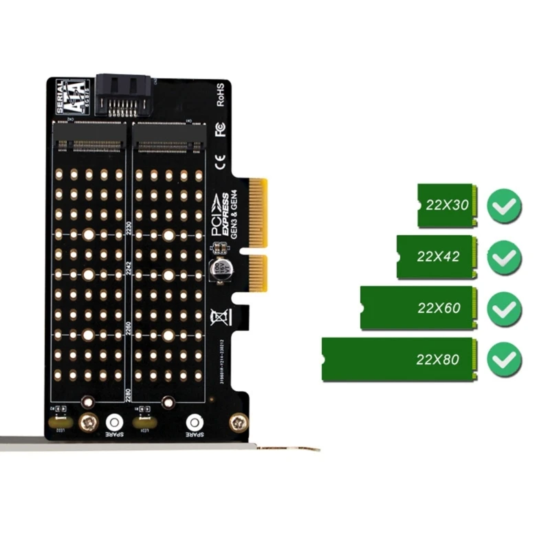 Adaptateur m-key M.2 NVME SSD vers PCI-EX4, prise en m-key M.2 ngff-SSD vers adaptateur vers PCIE, carte baie