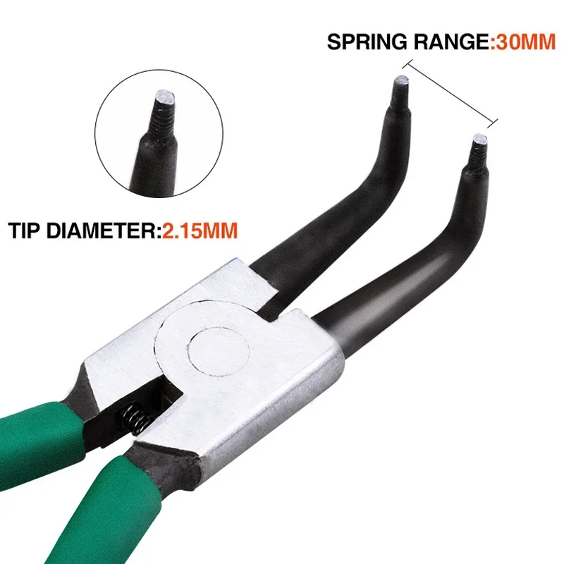 Imagem -05 - Portátil Circlip Snap Ring Alicate Interno Externo Curvo Ponta Reta Ferramentas Profissionais 7