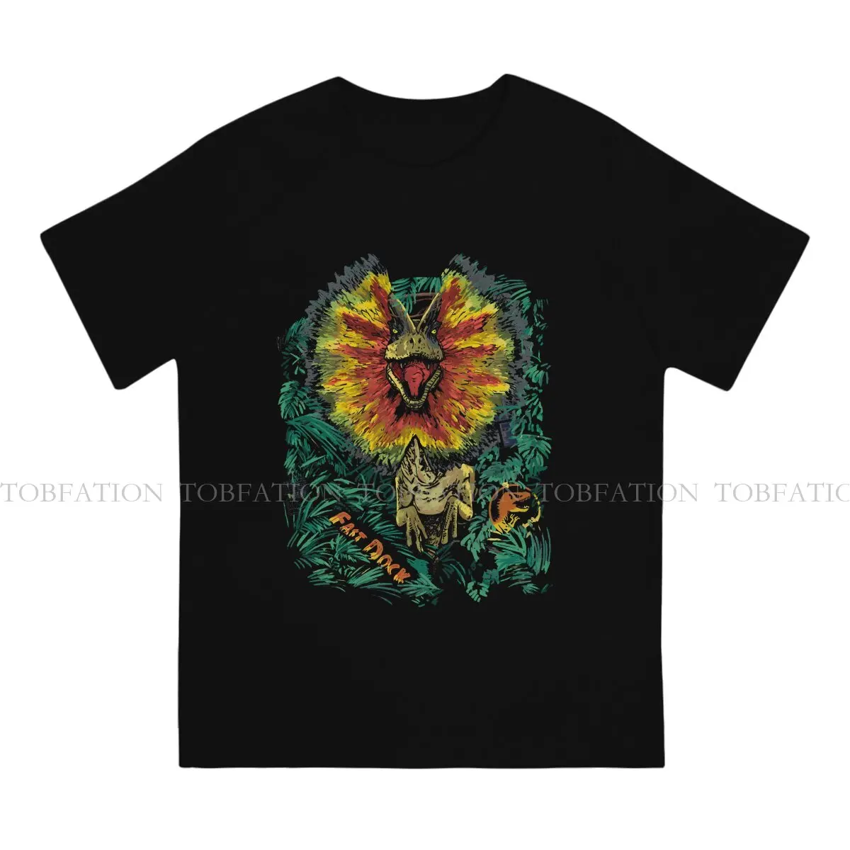 Jurassic Park JP Movie Crewneck TShirts Dilophosaurus Retro Tropical Fine Art Poster Personalize Homme T Shirt