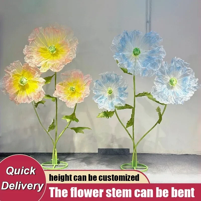 

180cm New Wedding Decor Props Large Artificial Flowers Poppy Wedding Road Guide Flower Window Party Garden Decoration Home Decor