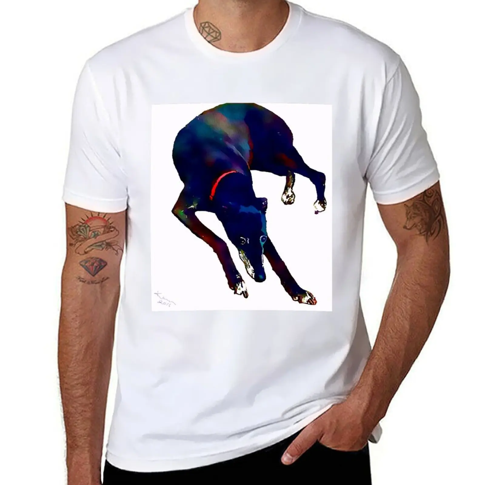 

Greyhound Art T-Shirt t shirts for man graphic vintage t shirt man cotton T-Shirt