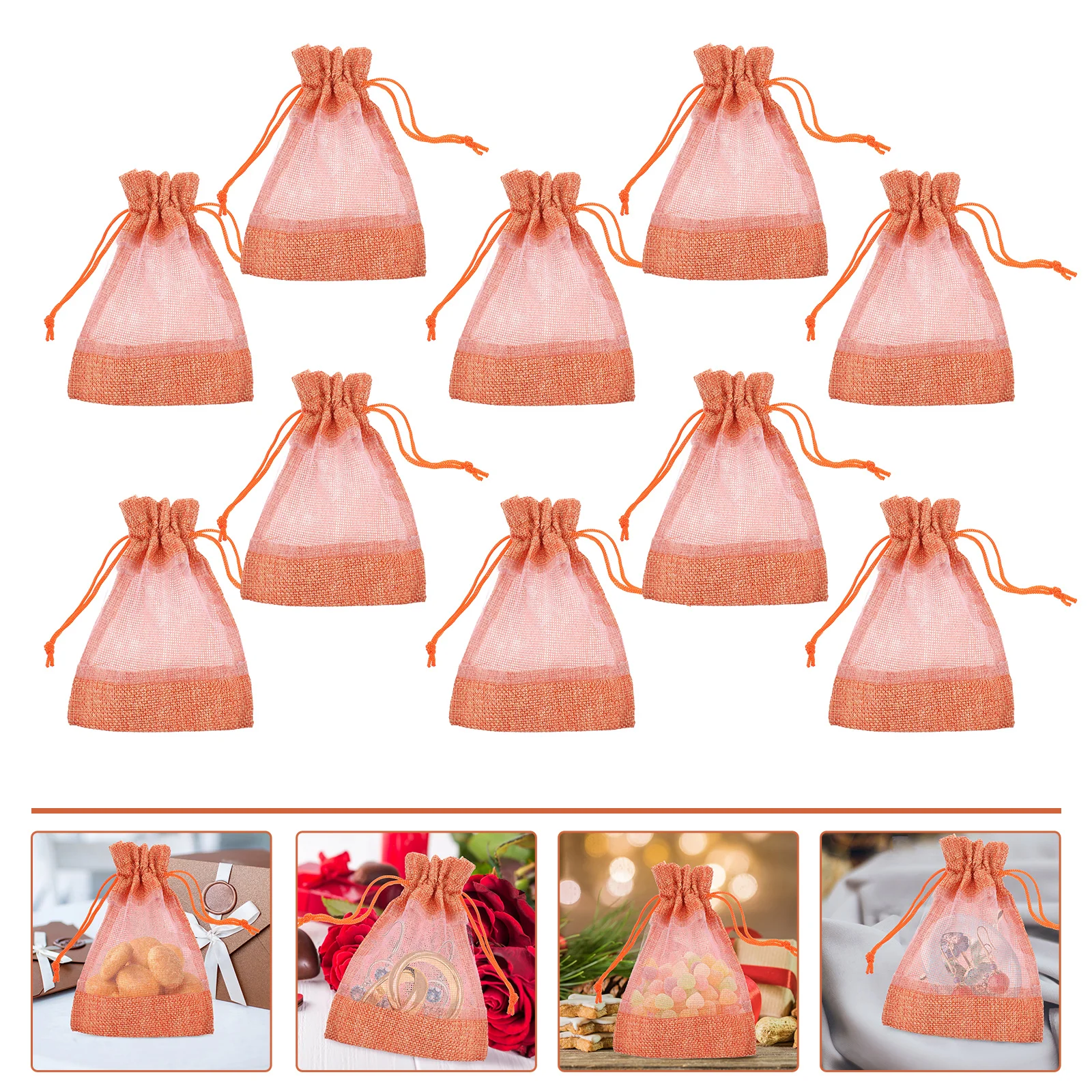 

10 Pcs Open Window Bag Party Favor Bags Drawstring Jewelry Pouch Jewellery Pouches Gift