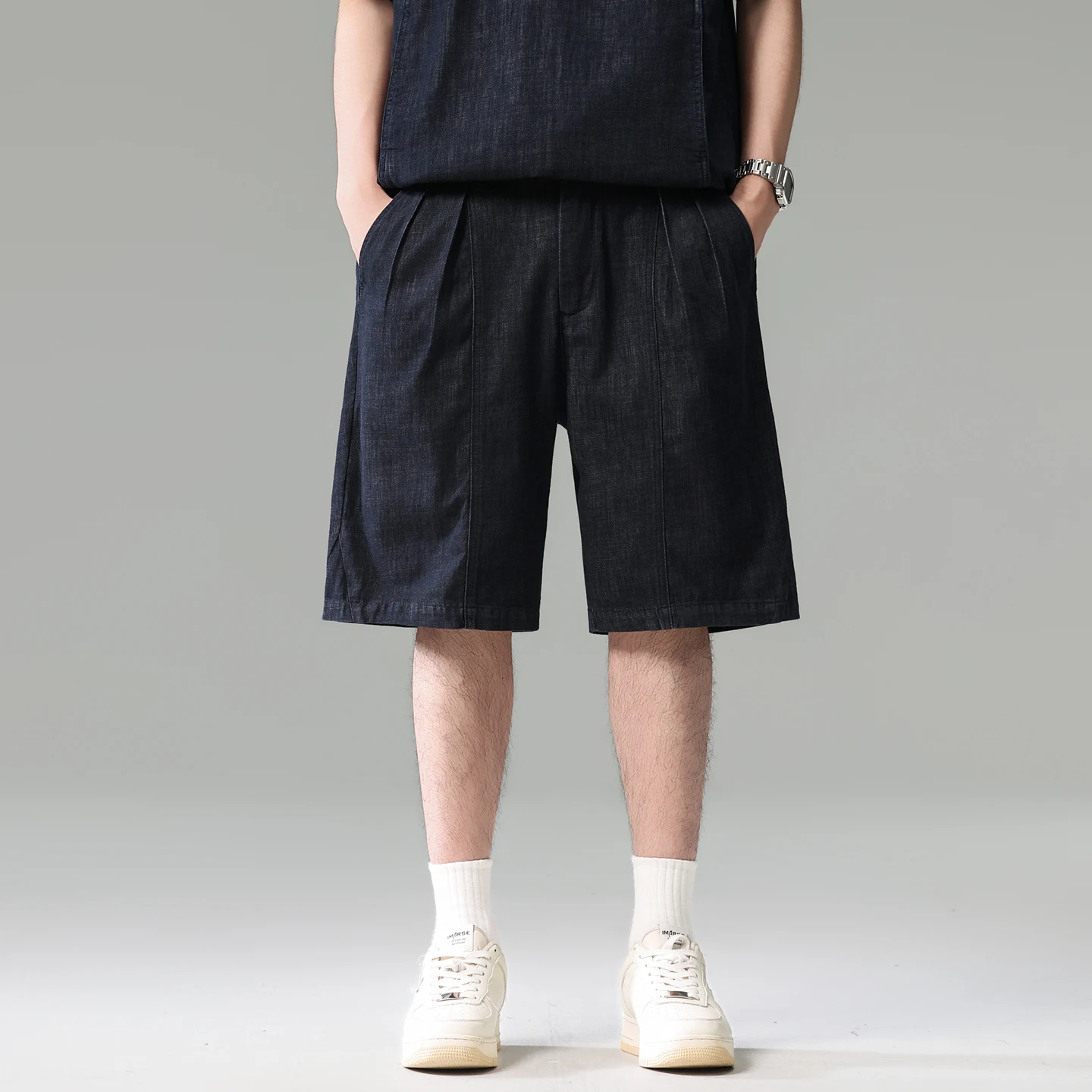 Summer Lightweight Denim Shorts Men Streetwear Fashion Vintage Loose Casual Wide Leg Short Pants Plus Size Shorts Trousers