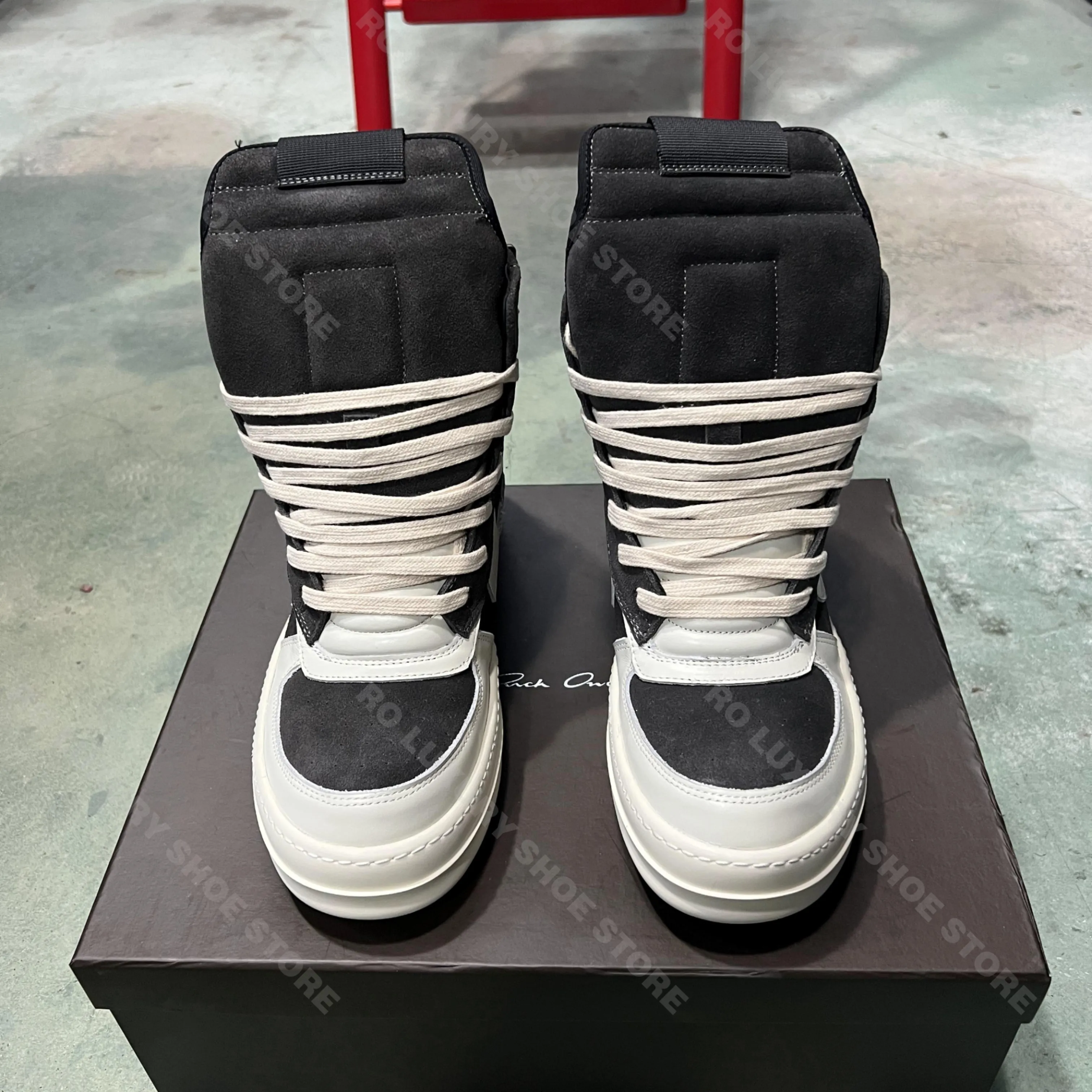 

Brand Men Shoe Casual High Top Women Sneaker Black Ankle Boot Geobasket Suede Trainer Zipper Luxury Classic Flat Big Hook Shoe