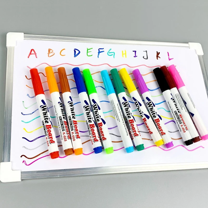 12 Colors Whiteboard Markers Erasable Colorful Marker Pens Liquid Chalk Pens for School Office Whiteboard Chalkboard