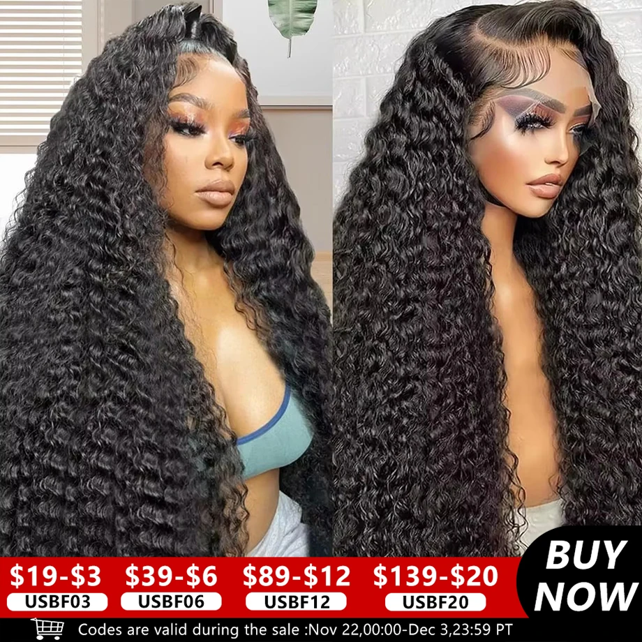 Ready To Wear Pre-Cut Glueless Wigs Human Hair Deep Wave 13x4 HD Lace Front Wig Human Hair Water Curly 5x5 Lace Closure Wig