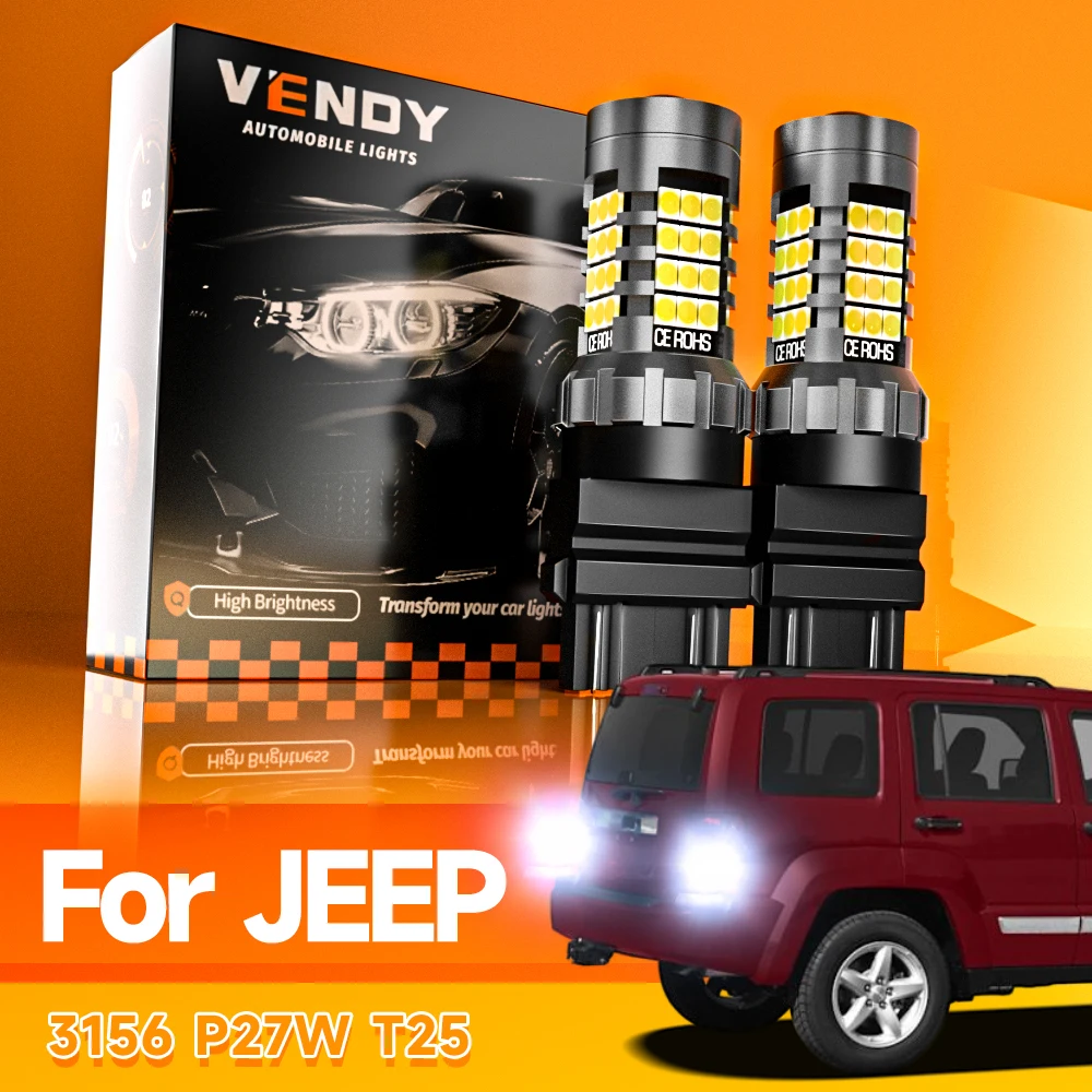

2pcs LED Reverse Light Blub Lamp 3157 3156 3057 T25 P27/7W Canbus For JEEP Grand Cherokee 1999-2006 Liberty Commander 2006-2010