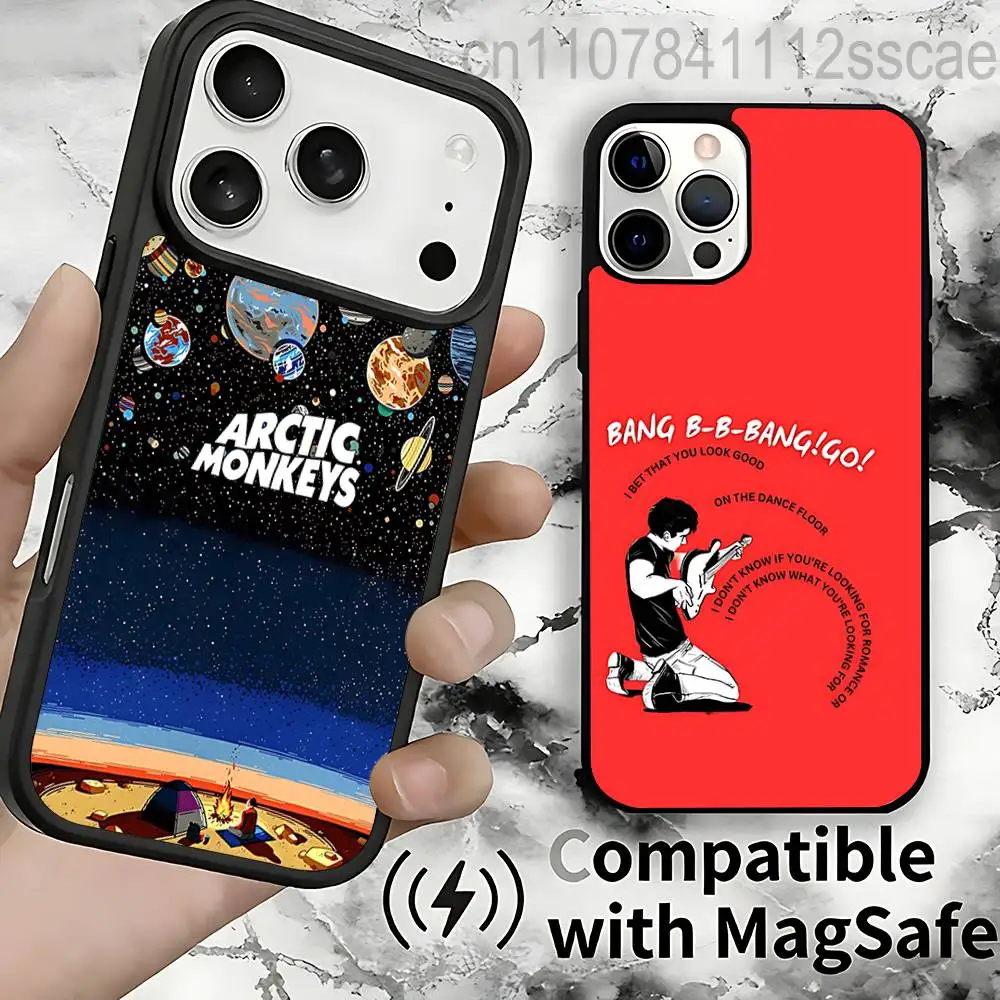 

A-Arctic Monkeys rock band Case For iPhone 17,16,15,14,13,12,11,Pro,Max,Plus,Mini,SE4,E Magnetic Magsafe Wireless Charging