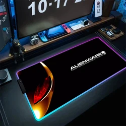 RGB Mouse Pad Anime Alienware Gaming Laptops Keyboard Mat Kawaii Desk Accessories Deskmat Led Mousepad Gamer Mats Mause Pc Xxl