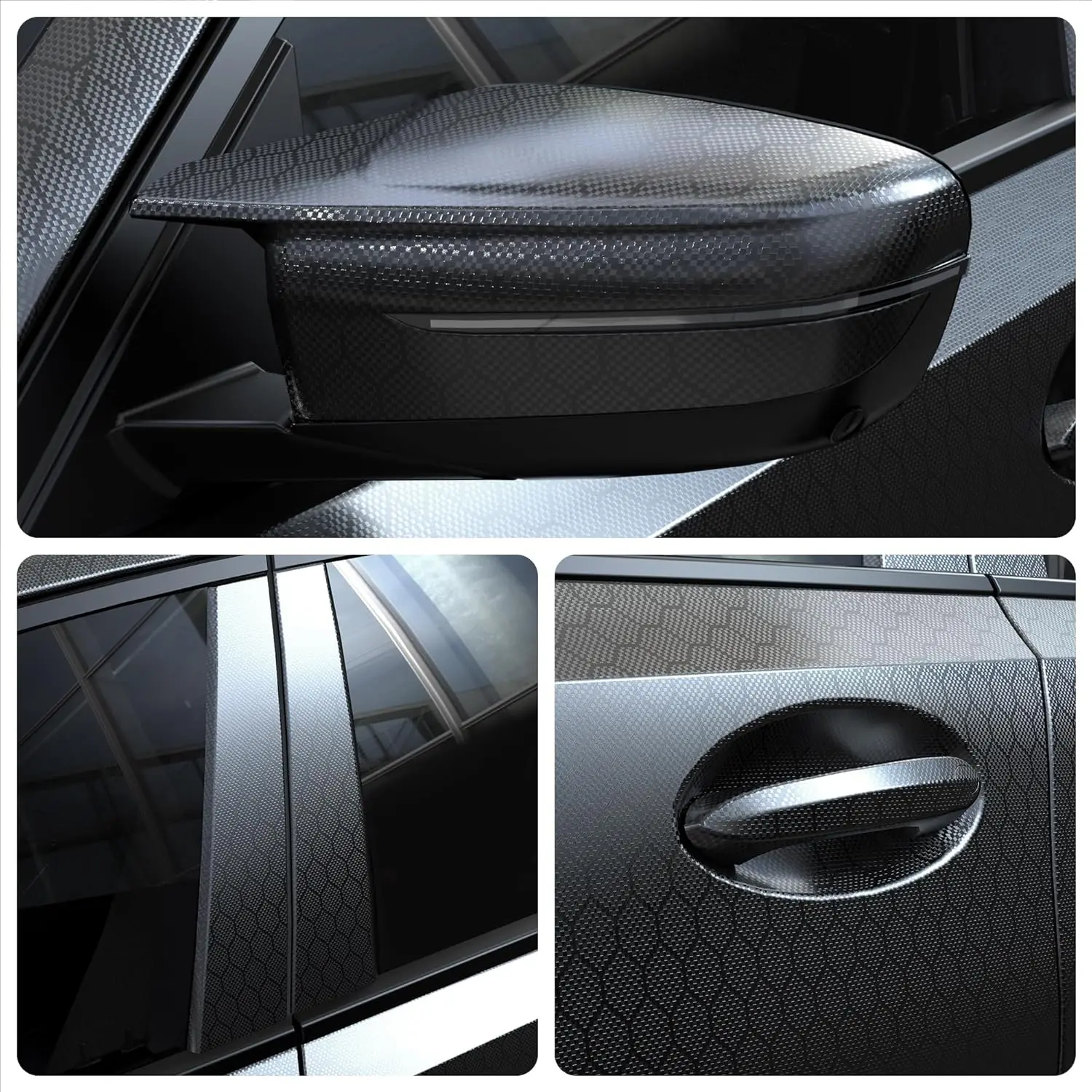 

Black Forged Carbon Fiber Vinyl Wrap Film for Cosmic Hex Ghost Car Accessories Self Adhesive Sticker Decal