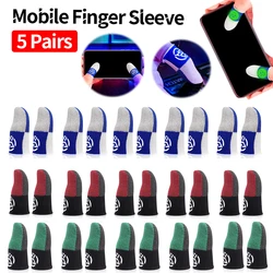 5Pairs Mobile Game Fingertip Gloves Sweatproof Anti-slip Touch Screen Finger Sleeve Breathable Gaming Fingertip Cover For Gamer