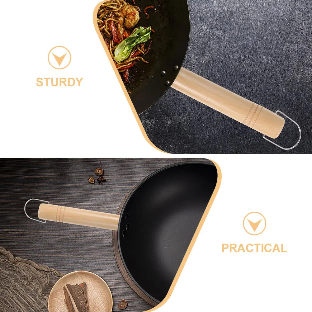 

2pcs Wooden Handle Replacement For Saucepan Milk Pot Anti-Scald Non-Slip Detachable Kitchen Utensils Pans Handles Set