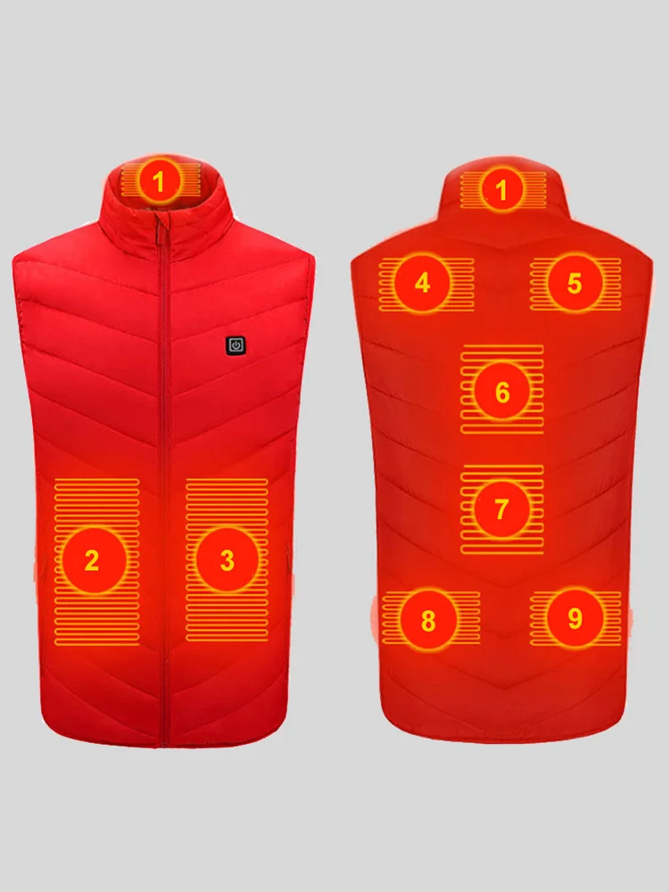 

ENjoyce Winter USB Electric Heated Vest Heating Jackets Men Quilted Jacket Women Thermal Heater Plus Size Warm Waistcoat P8101C