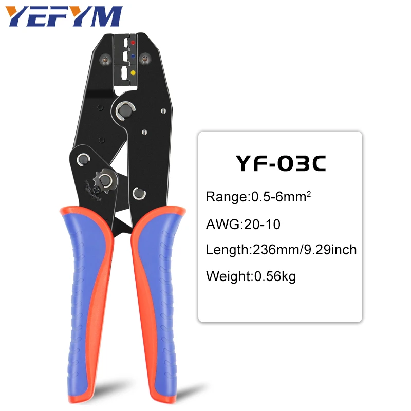 Crimping Wire Pliers YF Clamp Ratcheting Tools For Heat Shrink, Barrel, Insulated, Non-Insulated Ferrules Coaxial Flag Connector