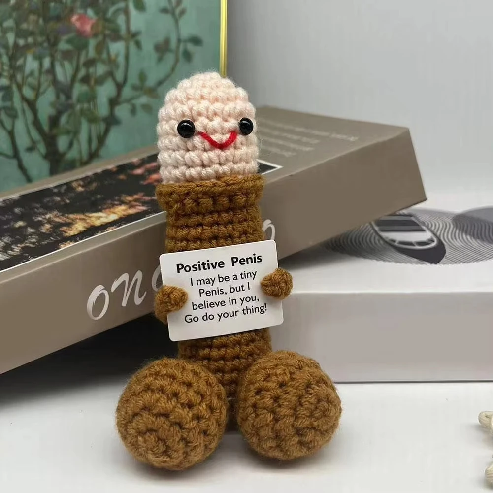 Positive Crochet Emotional Support Plushies Novelty Gifts Adult Friends Boyfriends Husband Fun Weird Stuff Gifts Positive Home