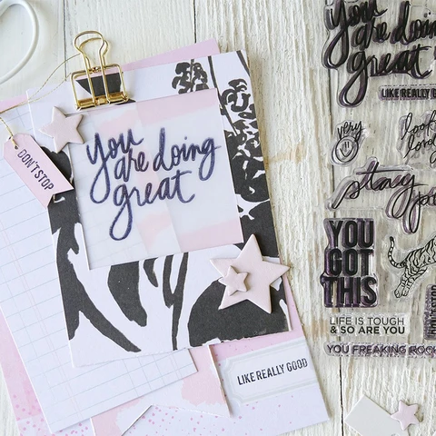 2024 Новые английские прозрачные штампы с ежемесячными пожеланиями на февраль, март, апрель. Прозрачные штампы для самостоятельного скрапбукинга/декора фотоальбомов. топ 8 причудливые марки - №5