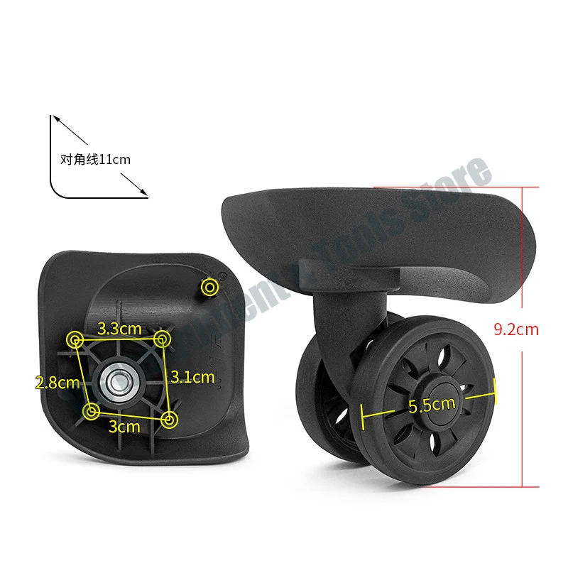 W414# DH-17 Silent Universal Casters, Replacement Wheel Repair Parts for ito Carry-on Trolley Luggage Suitcases