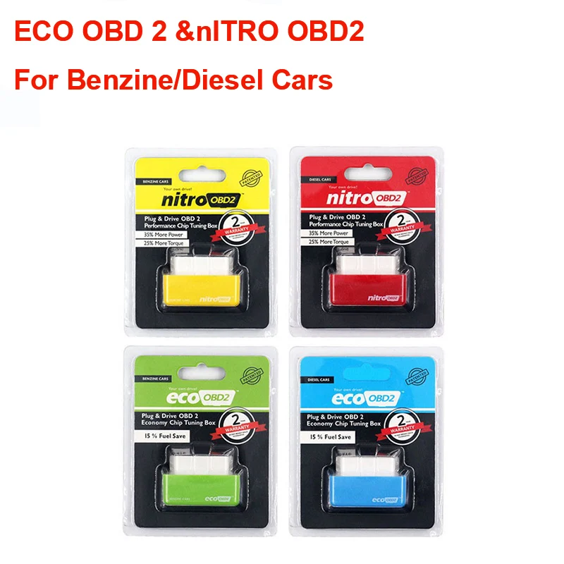 

15% Fuel Save EcoOBD2 For Benzine Petrol Gasoline Cars Eco OBD2 Diesel NitroOBD2 Chip Tuning Box Plug & Driver Diagnostic Tool