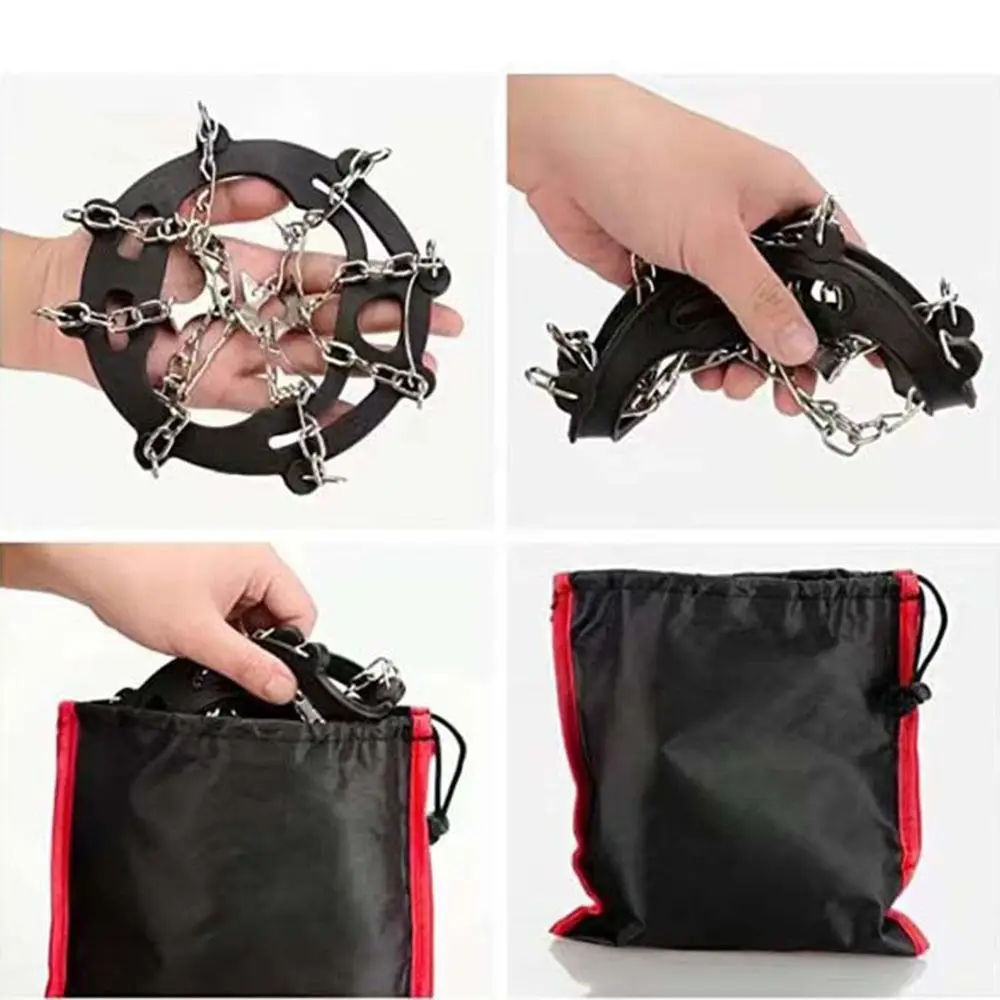 8/10歯アイスシューズスパイク滑り止め軽量グリップブーツチェーンアイススノーシューズスパイク登山用アイゼン