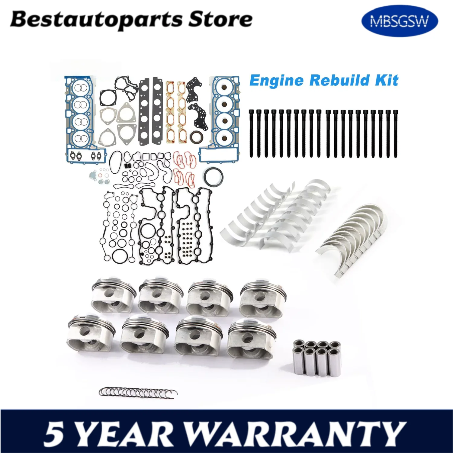 Engine Pistons Gaskets Overhaul Rebuild Kit 079103383AQ 079105561AJ 079107065DC For VW Touareg Audi Q7 A8 A6 S5 Quattro 4.2L V8