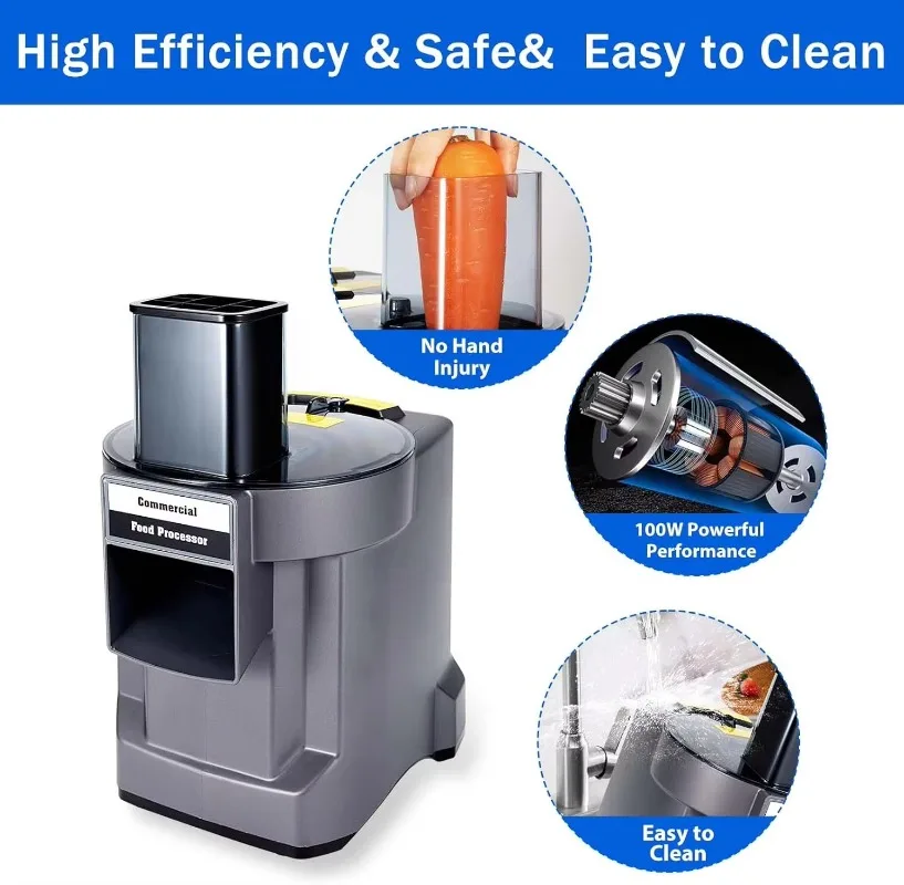 Heavy Duty Electric Vegetable Cutter Slicer Dicer Food Processor Machine for Kitchen Hotel Restaurant Catering Equipment CE