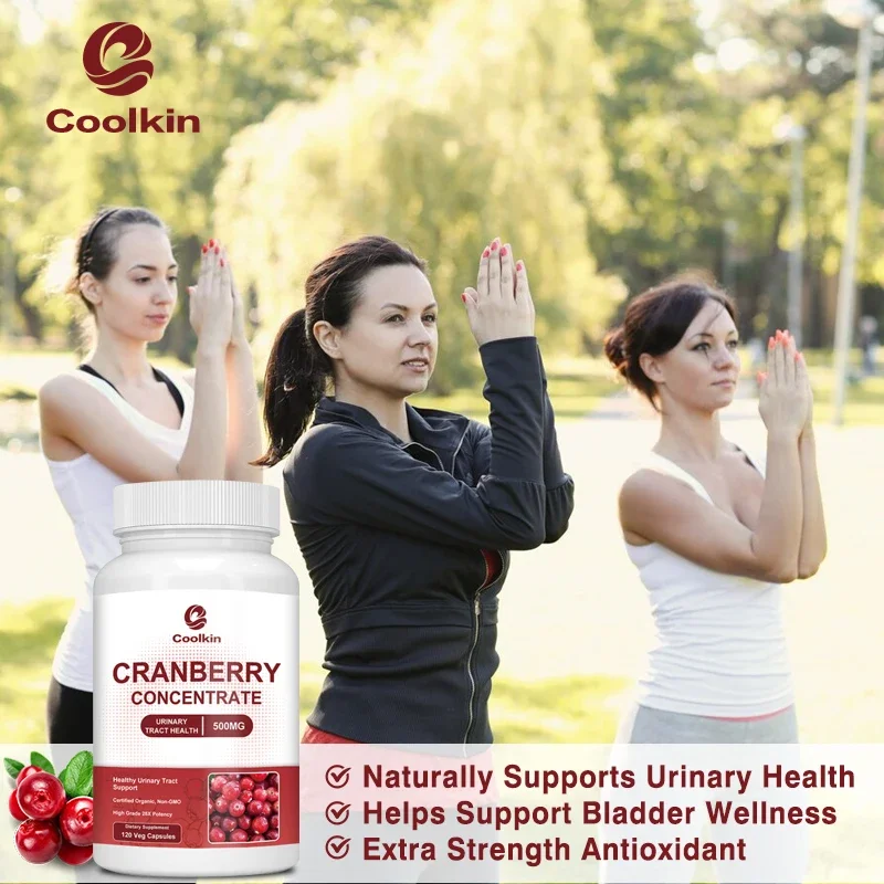 Organic Cranberry Capsules 500 Mg - Antioxidant, Promotes Urinary Tract Health, Relieves Frequent Urination