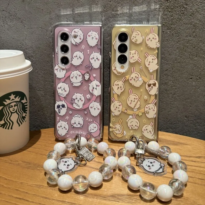 

Новый магнитный противоударный силиконовый чехол для телефона Samsung Galaxy Z Fold7 Fold6 Fold5 с полным принтом аниме Чиикава, милый дизайн, 2026 год