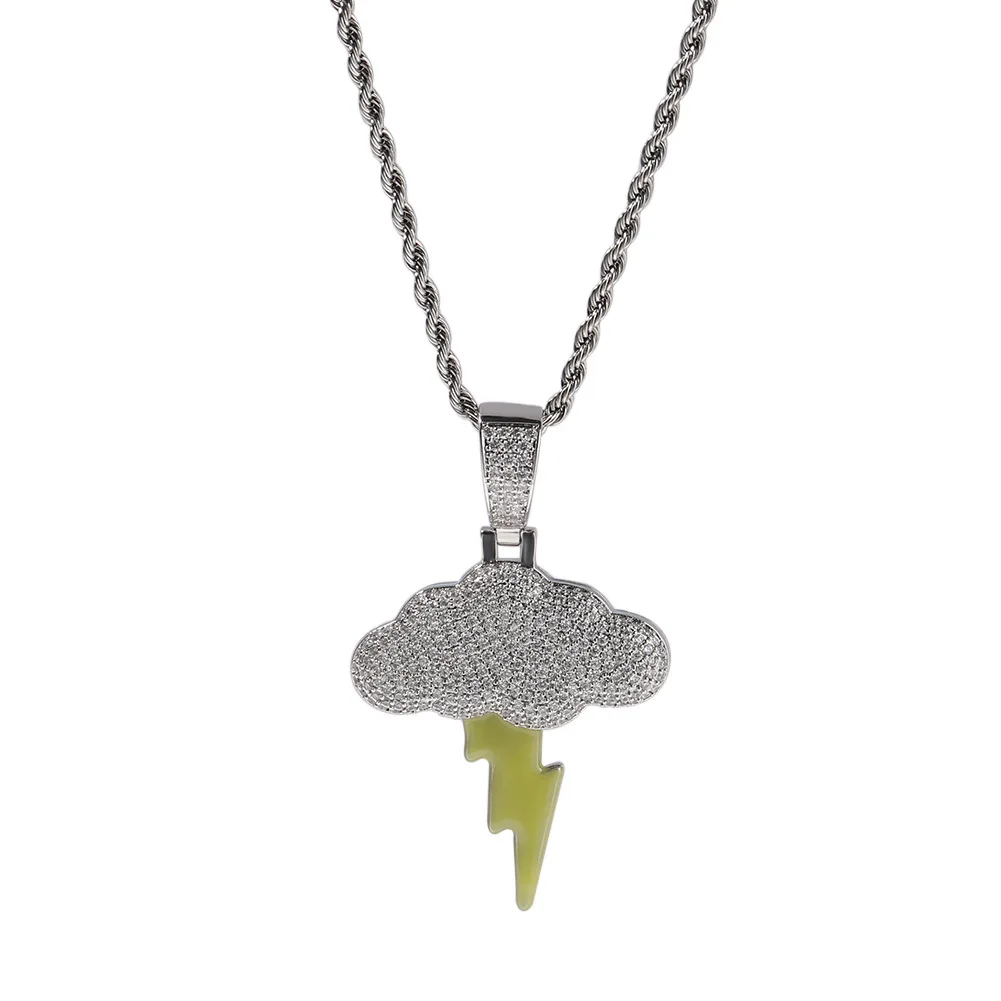 

Новое ожерелье с подвеской в виде облака-молния, инкрустированное медью цирконом (стиль унисекс в стиле хип-хоп)