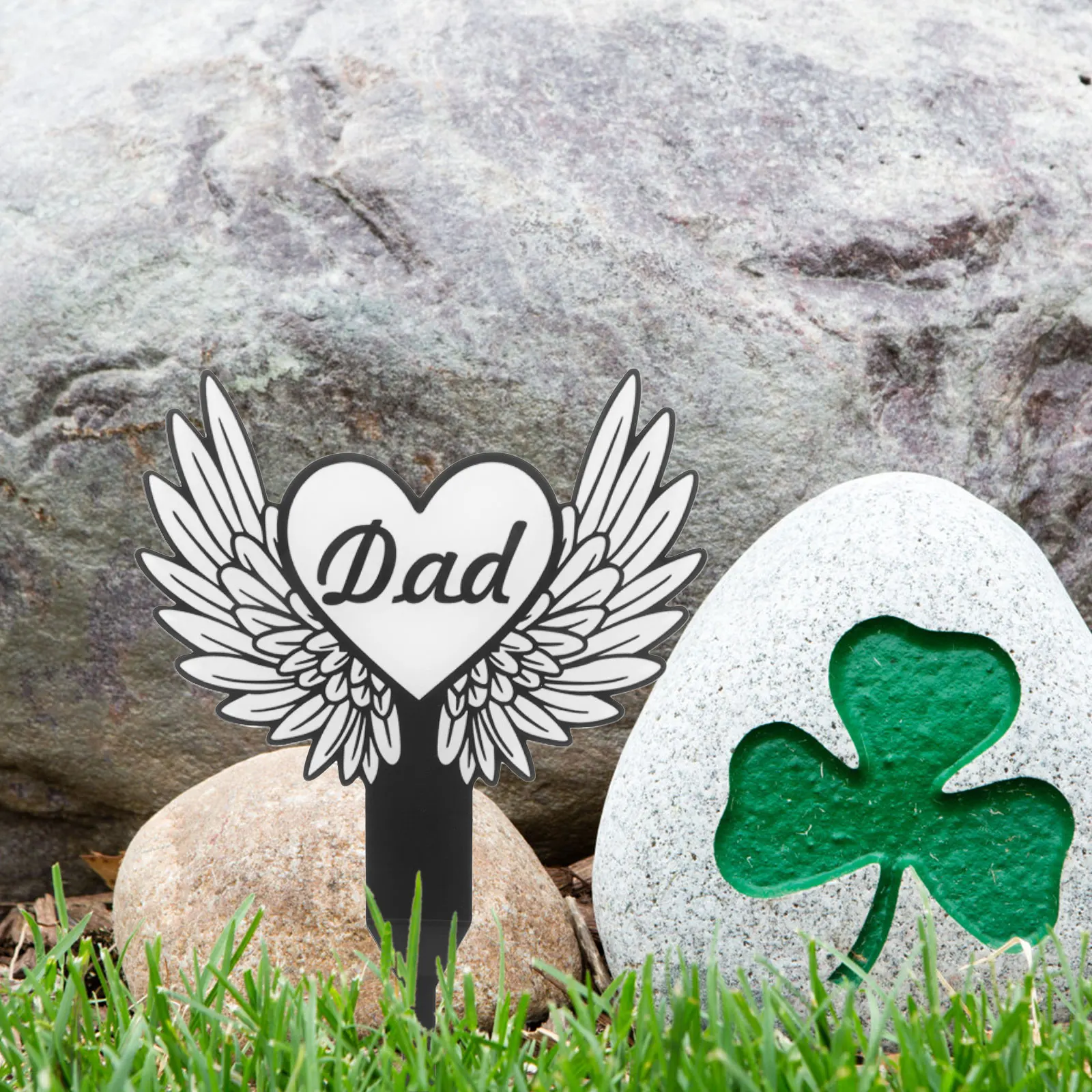 

Acrylic Cemetery Stake 23x30cm Black DAD Y669-A Graveyard Sign Waterproof Decor Ground Ornament Lawn landscaping decor