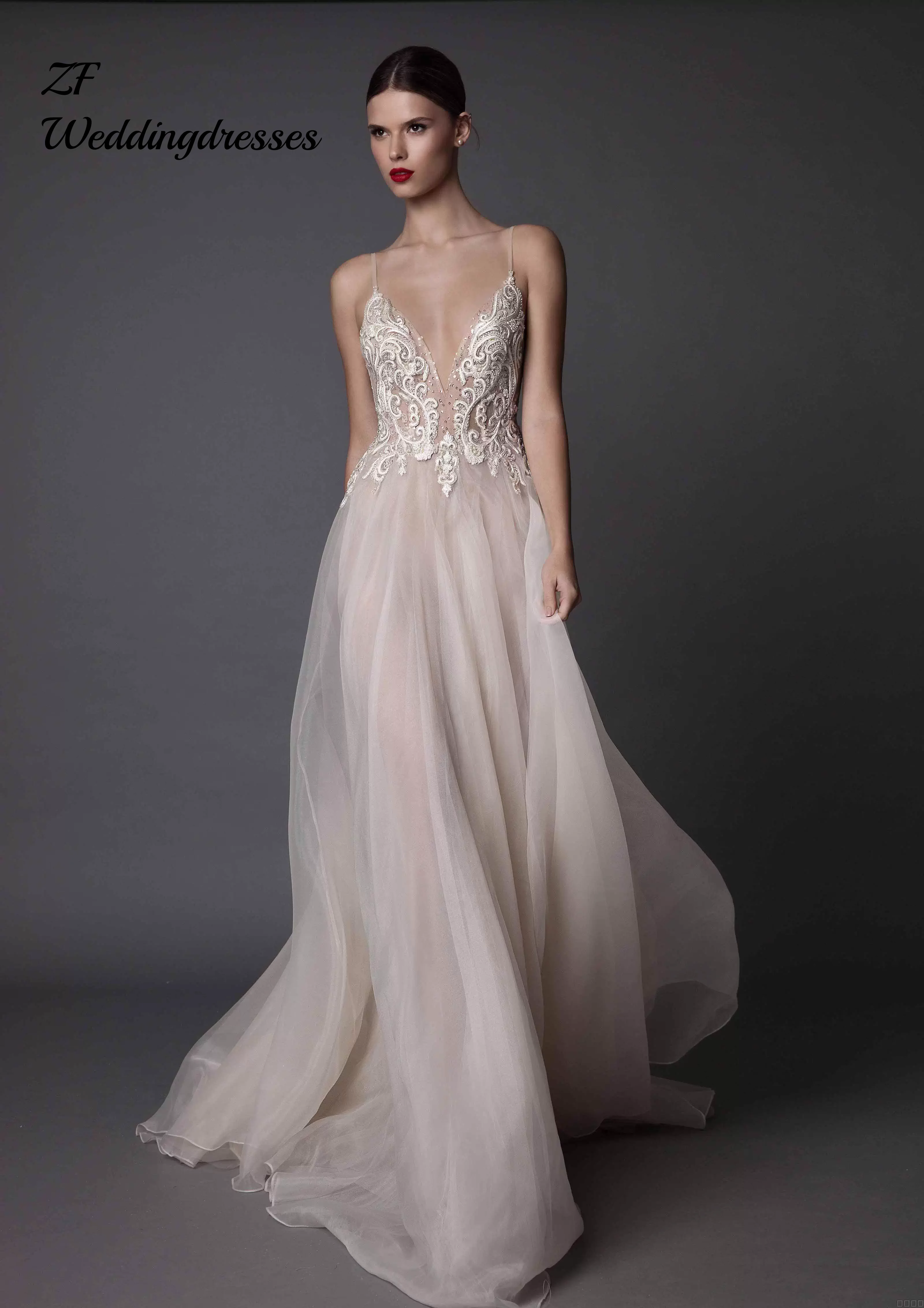 Maßgeschneidertes, luxuriöses und schillerndes Tanzpartykleid im neuen Stil, sexy rückenfreies Korsett-Hochzeitskleid, Party-Träger mit Pailletten und Fransen