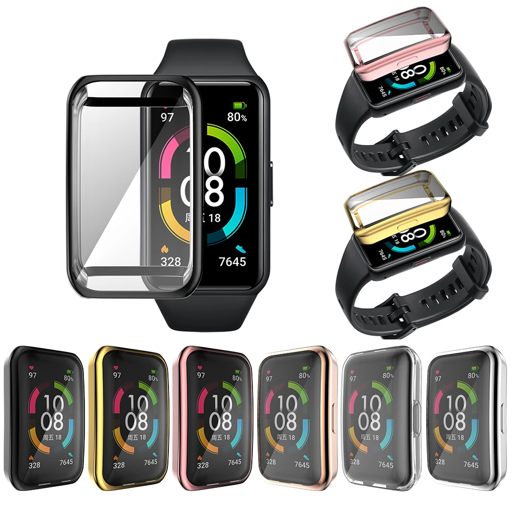 Smart Watch Full Shell Bumper Case Cover Screen Protector Protective For Honor Band 6 Huawei Band 6