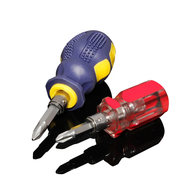 Mini kleine tragbare Rettich kopf Schrauben dreher Phillips/geschlitzte transparente Griff Reparatur Handwerkzeuge Kurz griff Schrauben dreher